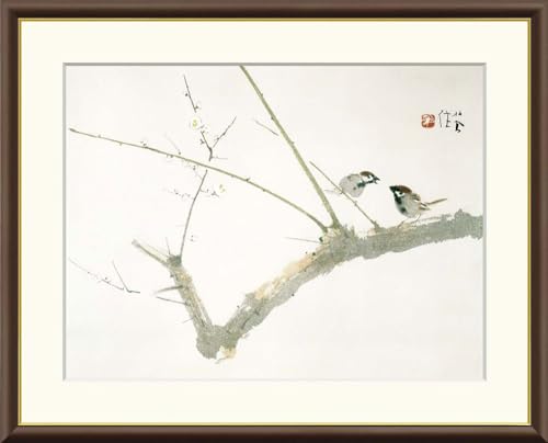 JHA 絵画 アート額絵 日本の名画 竹内栖鳳「梅園」W420×H340 NK0-SE-8S ジクレー版画