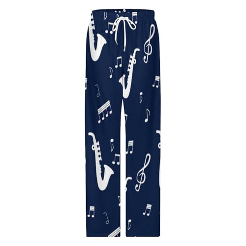 Music Notes Saxophones Comfy Pajama Pants Adjustable Sleepwear Beach Pants for Men4