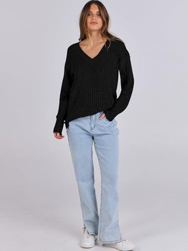 ANRABESS Long Sleeve Shirts for Women V Neck Casual Fall Tops Loose Fit Lightweight Sweaters Tunic Fashion 2024 Clothes - Image 7