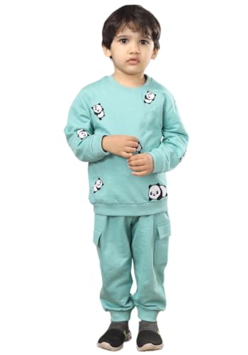 Image of POLKA TOTS 100% Cotton Co-Ord Joggers for Kids | Trendy Sweatshirt & Joggers Set | All Season Wear for Kids, Toddler & Newborn | Soft & Breathable Dress for Boys & Girls | from 6 Months to 8 Years