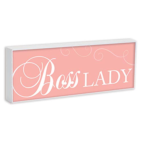 Elanze Designs I Am The Boss Lady Coral Pink 8 x 3 Wood