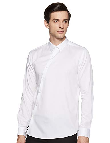 Image of Park Avenue Men's Pure Cotton Solid Pattern Slim Fit Narrow Collar Full Sleeve Formal Shirt