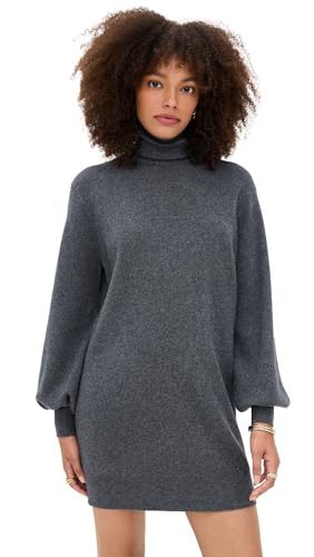 Susana Monaco Women's Turtleneck Sweater Dress, Melange Grey, L
