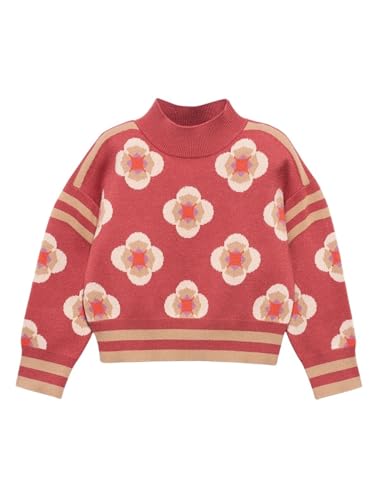 Abel & Lula Geometric Jacquard Jersey for Girls Paprika
