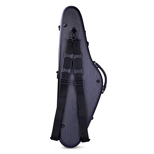 Aileen Violin Hard Case 4/4 Full Size Luxury with Hygrometer Suspension, Dark Black - Thumbnail 5