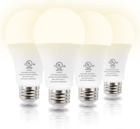 JackonLux Dusk to Dawn Sensor Light Bulbs Outdoor Automatic On/Off Sensor Bulb 8W E26 3000K Energy Saving Soft Warm White Light for Porch Garage Entrance