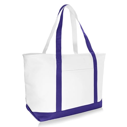 Image of DALIX 23 inch Premium 24 oz. Cotton Canvas Shopping Tote Bag