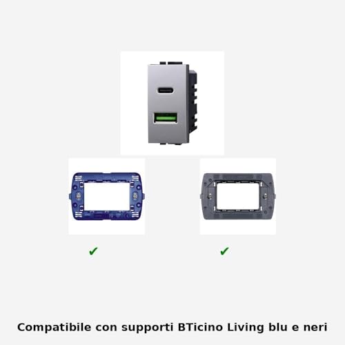 Module double USB pour Bticino résolvant le manque de prises murales