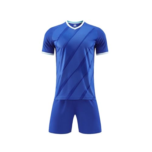Boys Soccer Jersey Set Shorts Sleeve Crewneck Tops Shorts Set Lightweight Breathable Training Athletic Clothes