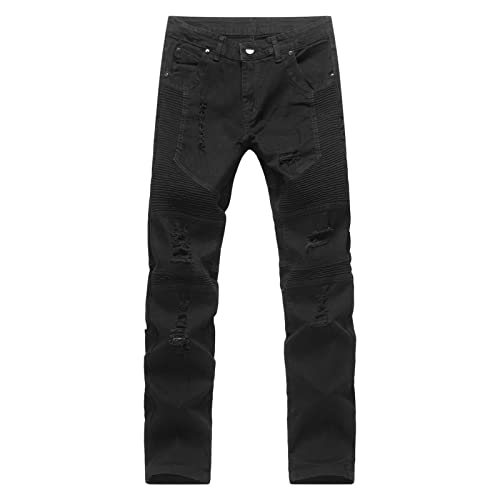 Jeans ajustados para motociclista hombre estilo urbano miniatura 1