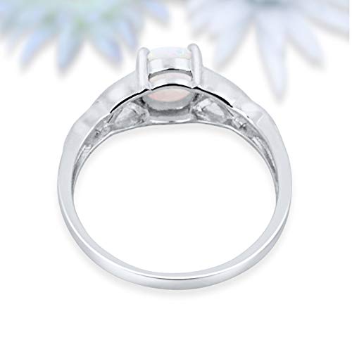 Blue Apple Co. Art Deco Ring 8mm Oval Cubic Zirconia Split Shank Twisted Trinity Ring Solitaire Statement Wedding Engagement Rings For Women 925 Sterling Silver Gifts For Her2