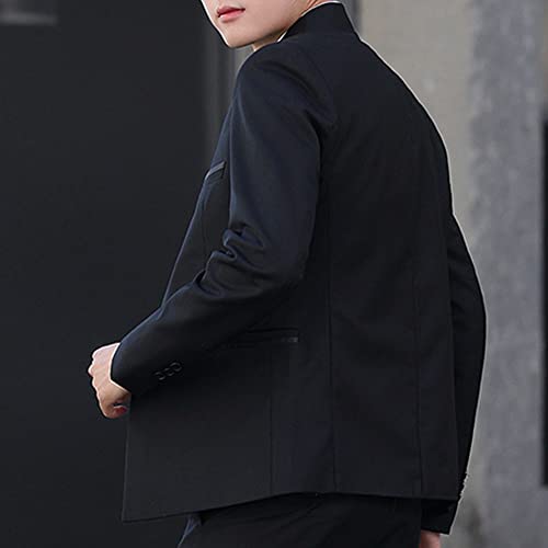 Men Casual Suit Blazer Jackets Stand Collar Business Sport Coats Jacket Slim Fit Button Solid Chinese Tunic Suits Prom4