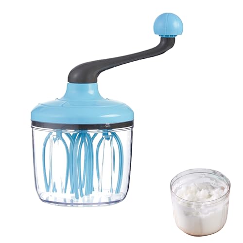 Batidor manual de huevos, batidor de manivela, herramienta mezcladora de cocina, batidor de leche | Batidor de huevos de 1500 ml para mezclar pasteles y espuma | Batidor de cocina casera con agarre