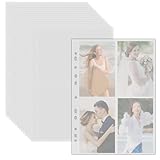 55er Pack A4 Fotohüllen mit 440 Doppelseitig Fächern, Transparente Postkartenhüllen mit 4 Fächern, Klarsichthüllen a4, Top Loading Nachfüllseiten für Fotoalben