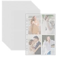 55er Pack A4 Fotohüllen mit 440 Doppelseitig Fächern, Transparente Postkartenhüllen mit 4 Fächern, Klarsichthüllen a4, Top Loading Nachfüllseiten für Fotoalben