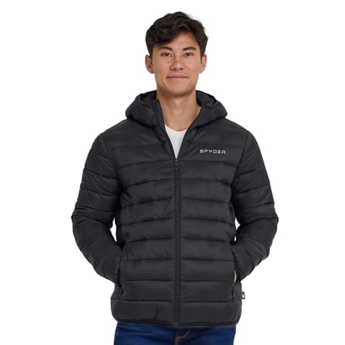 Spyder Packable Puffer Jacket Men with Hood,...