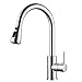 Kitchen Taps Mixer with Pull Out Spray, Pull Down Kitchen Sink Mixer Taps Faucet Monobloc Single Lever Bar Tap 1 Hole with High Arc 360° Swivel 3 Modes Spray Head, Chrome