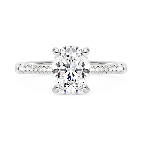 EPI Moissanite Engagement Rings for Women,Promise Rings 925 Sterling Silver with White Gold Plated,with 4-Prong Prong Setting D Color VVS1 Wedding Band Lab Created Diamond Ring 1/1.5/2/3/4CT