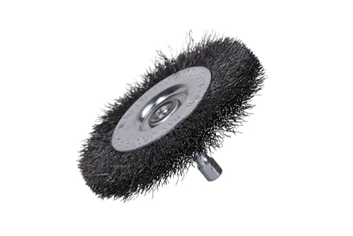 Image of Century Drill & Tool 76433 3 inch Durable Fine Crimped Radial Wire Brush, 1 /4 inch Drill Shank, 4,500 RPM - Ideal for Rust /Paint Removal, Deburring, & More