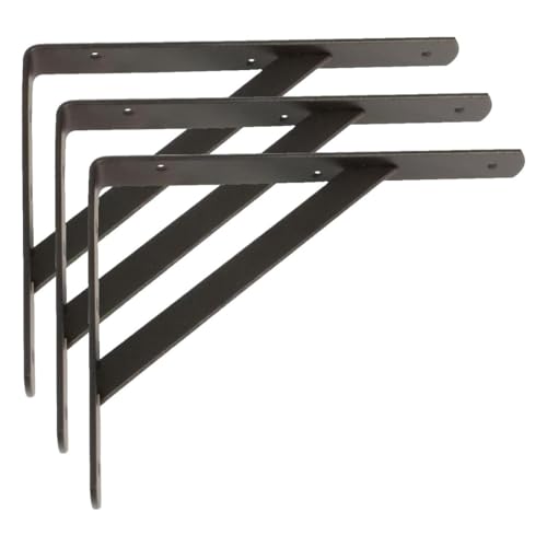Équerre d'étagère murale acier noir console charge lourde 400mm - 2