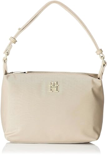 Tommy Hilfiger Damen Tasche Poppy Shoulder Bag mit Reißverschluss, Beige,...