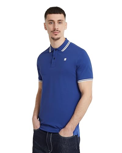 G-Star Dunda Slim Stripe Polo Para Hombre, Azul Radar Blue D17127-5864-1474 , L G-Star Dunda Slim Stripe Polo Para Hombre, Azul Radar Blue D17127-5864-1474 , L