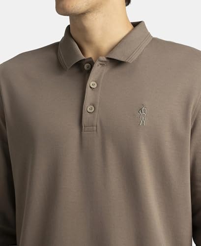Image of Jockey 3914 Men Super Combed Cotton Rich Solid Full Sleeve Polo T-Shirt with Ribbed Cuffs