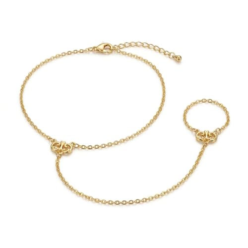 Image of Pencros Toe Ankle Bracelet for Women, 14K Gold Boho Bead Adjustable Anklet, Barefoot Sandals CZ Ankle Bracelet Waterproof Minimalist Beach Foot Jewelry for Women