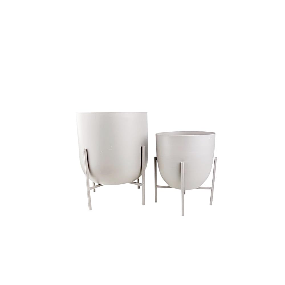 Übertopf-Set Kilana Metall 2-teilig Metall Beige.