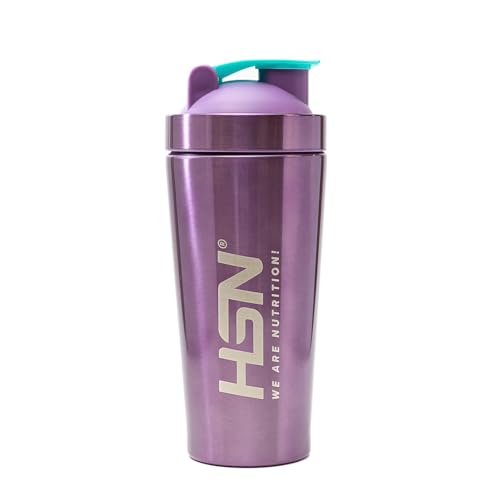 HSN Shaker We Are Nutrition! Acero Inoxidable | 739ml | Morado Metalizado | Vaso Mezclador con Óptimo Sistema de Mezclado en la Tapa (BPA Free) | Cierre Anti-Fugas | Sin Olores | Fácil Limpieza
