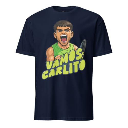 T-shirt tennis Vamos Carlito Espagne blanc et marine en taille M