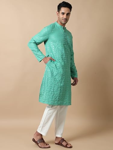 Filori Studio - Men's Sequins Embroidered Long Kurta (Kurta Only)4