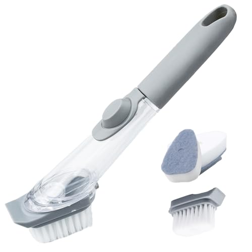 Cepillo Limpieza hogar,Cepillo para Platos con Dispensador De Jabón Cepillo,Cepillo De Cocina De Repuesto,para Fregar sartenes,Limpieza de fregaderos de Cocina