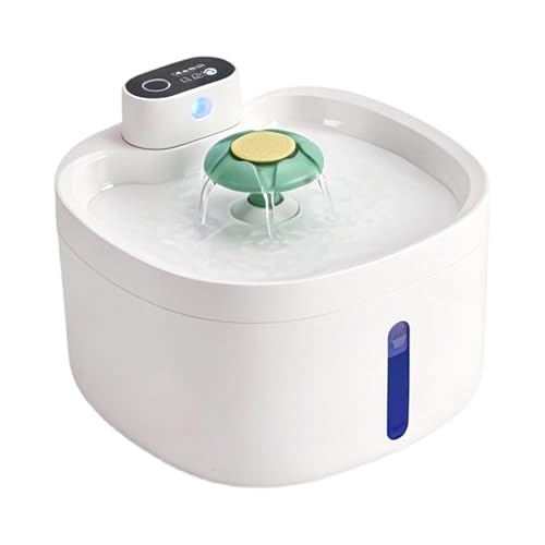 Dispensador de agua con boquilla de flores, fuente interior para mascotas con sensor de agua, depósito de ABS y ventana visible, fuente automática, estación de bebida, dispensador de detección de