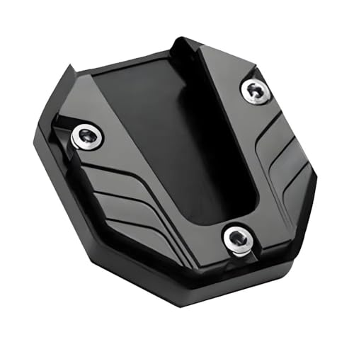 サイドスタンド引伸機 ユニバーサルスクーターオートバイバイクパーキングキックスタンドエクステンダーフットサイドスタンドパッドサポートプレートバイクアクセサリー(Black)