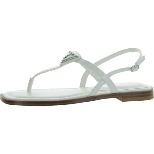 Sandales plates femme GUESS pour pieds sensibles évitant la fatigue en été blanc 37.5