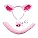 Produktbild Vxhohdoxs Superweiches Schweinohr-Haarband, Nasenschwanz, Halloween-Kopfschmuck, Kostümzubehör, rosa Schweinekopf-Reifen, Cosplay-Requisiten