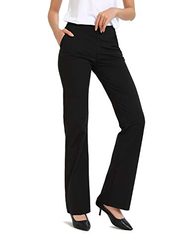SAFORT Business Stretch Bootcut Yoga Hose für Damen Tall/Lang mit 71cm/76cm/81cm/86cm Schrittlänge, 2 Taschen – Schwarz – XXL