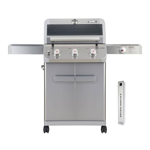Monument Grills Outdoor Barbecue Stainless Steel 3 Burner Propane Gas Grill, 48,000 BTU Patio Garden...