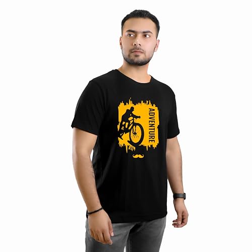 Image of Adventure Printed Round Neck Cotton Men T-Shirt