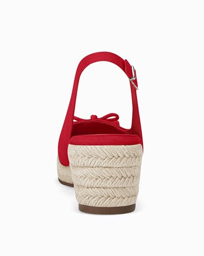 Image of Womens Closed Toe Espadrilles Wedges Shoes Platform Slingback Mid Low Heel Canvas Bow Dress Sandals