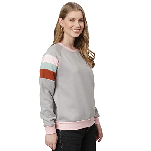 Image of Campus Sutra Cotton Women High Neck Sweatshirt