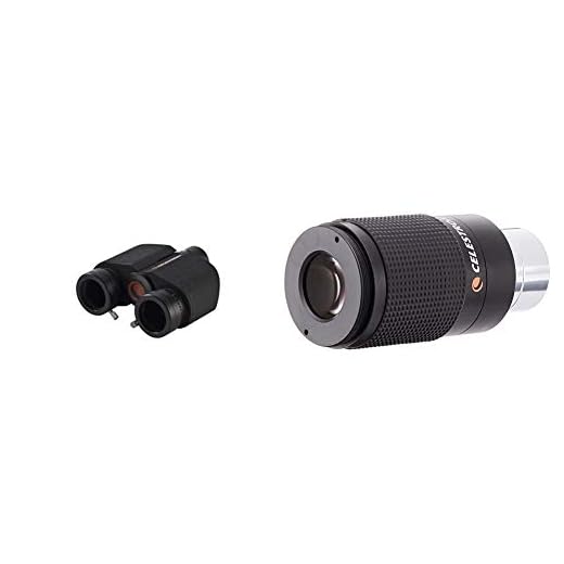 Celestron Stereo Binocular Viewer for Telescopes & Zoom Eyepiece for Telescope - Versatile 8mm-24mm Zoom for Low Power and High Power Viewing - Works with Any Telescope That Accepts 1.25" Eyepieces