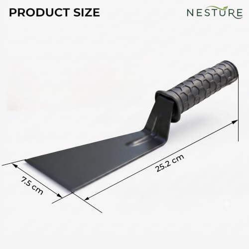 Image of 3 Inch Khurpi for Gardening Heavy Duty Metal Khurpi with Anti-Slip Rubber Grip Handle for Home Garden Digging, Weeding Tool (Black)