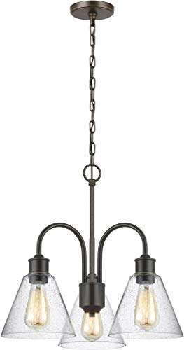 Sea Gull Lighting 3120303-782 Elsa Three Light Single-Tier Chandelier Hanging Modern Fixture, Heirloom Bronze Finish Sea Gull Lighting 3120303-782 Elsa Three Light Single-Tier Chandelier Hanging Modern Fixture, Heirloom Bronze Finish