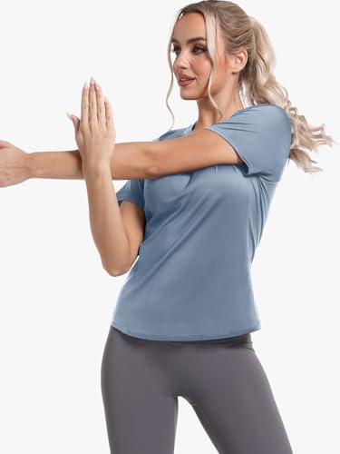 Image of Womens Long Sleeve Compression Shirts Sun Protection Workout Underscrubs | UPF 50+ breathable UV SPF rash guard, Moisture wicking dry fit cooling undershirt, Snug stretch tops for gym & daily wear