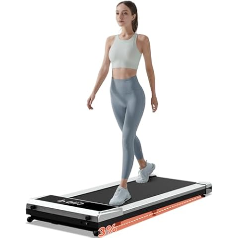 UMAY Walking Pad with Incline, Led Light Under Desk Treadmill for Home Office, 2.5 HP Quiet Portable Walking Treadmills with Remote Control, APP, LED Display Cover