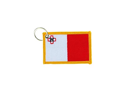 Akachafactory Porte cle cles Clef Brode Patch ecusson Badge Drapeau Malte Maltais