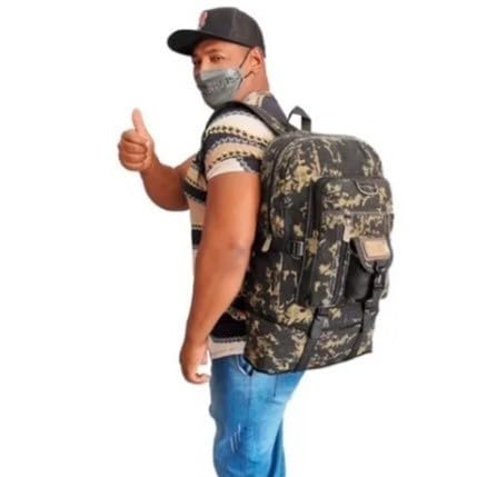 Mochila de Lona 50 Litros Camuflada com Altíssima Qualidade e Resistente Á água (Marrom)
