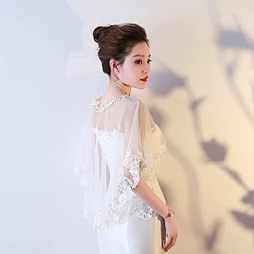 Women’s Lace Embroidered Shawl Wrap Wedding Bridal Cape Shrug Evening Cape Capelet Bolero Shoulder Covers Up4